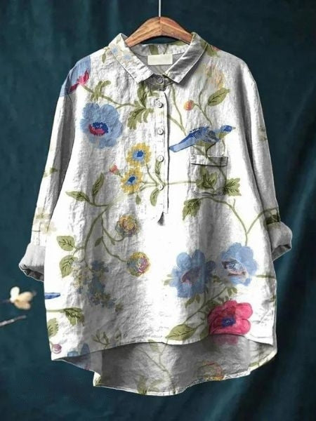 Lila - Élégante Blouse à Motif Floral