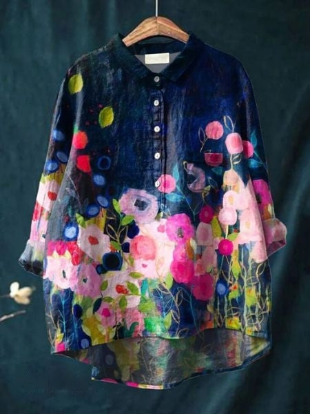 Lila - Élégante Blouse à Motif Floral