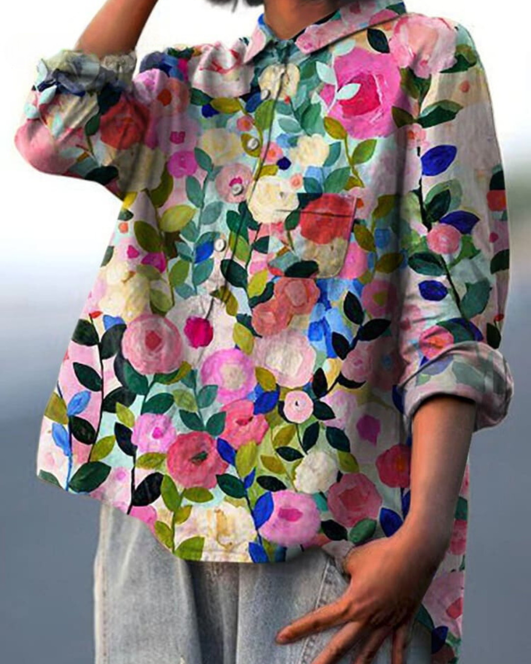Lila - Élégante Blouse à Motif Floral