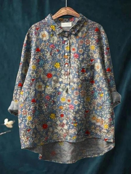 Lila - Élégante Blouse à Motif Floral